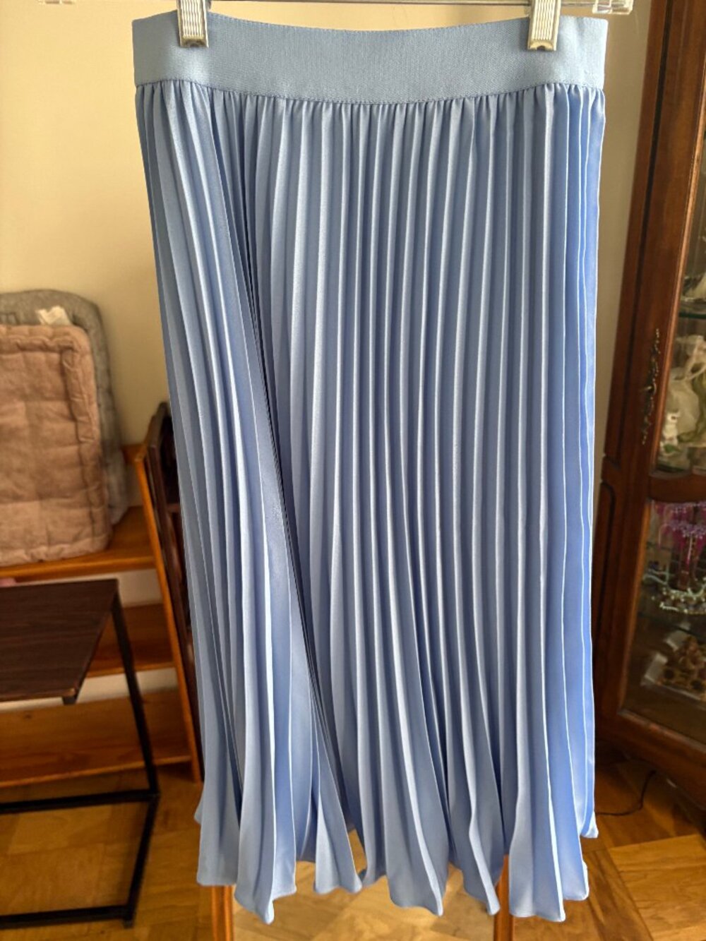 Grace Karin Pleated Midi Skirt – Lake Blue (S) – NWT